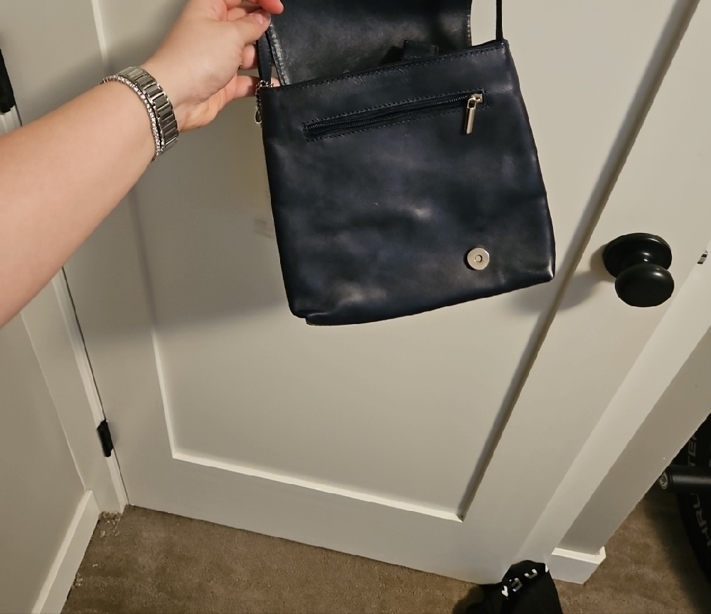 Elegant Made In ITALY Navy Crossbody Bag - Picture 4 of 7